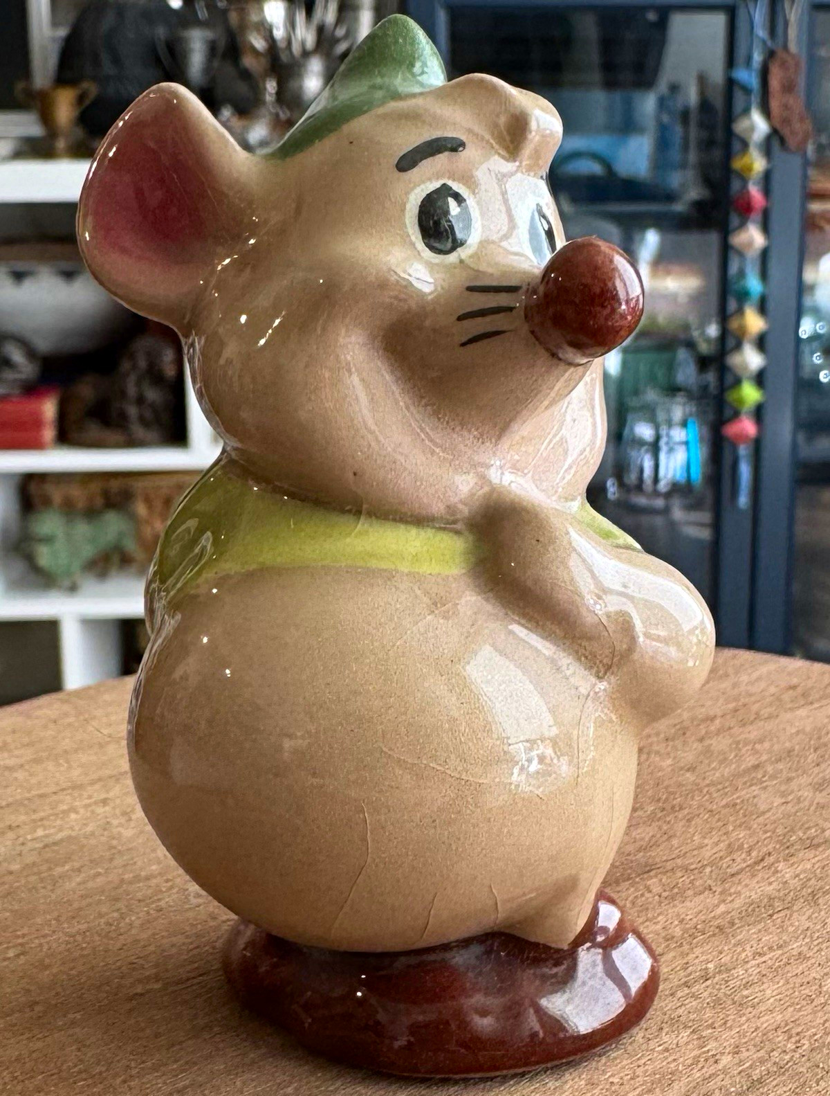Vintage 1950s Evan K Shaw Disney Cinderella Gus Mouse Ceramic Figurine 3.5”