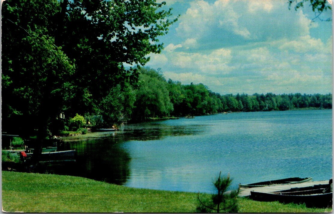 Clintonville WI Wisconsin Resort Clover Leaf Lake Fishing Vintage Postcard
