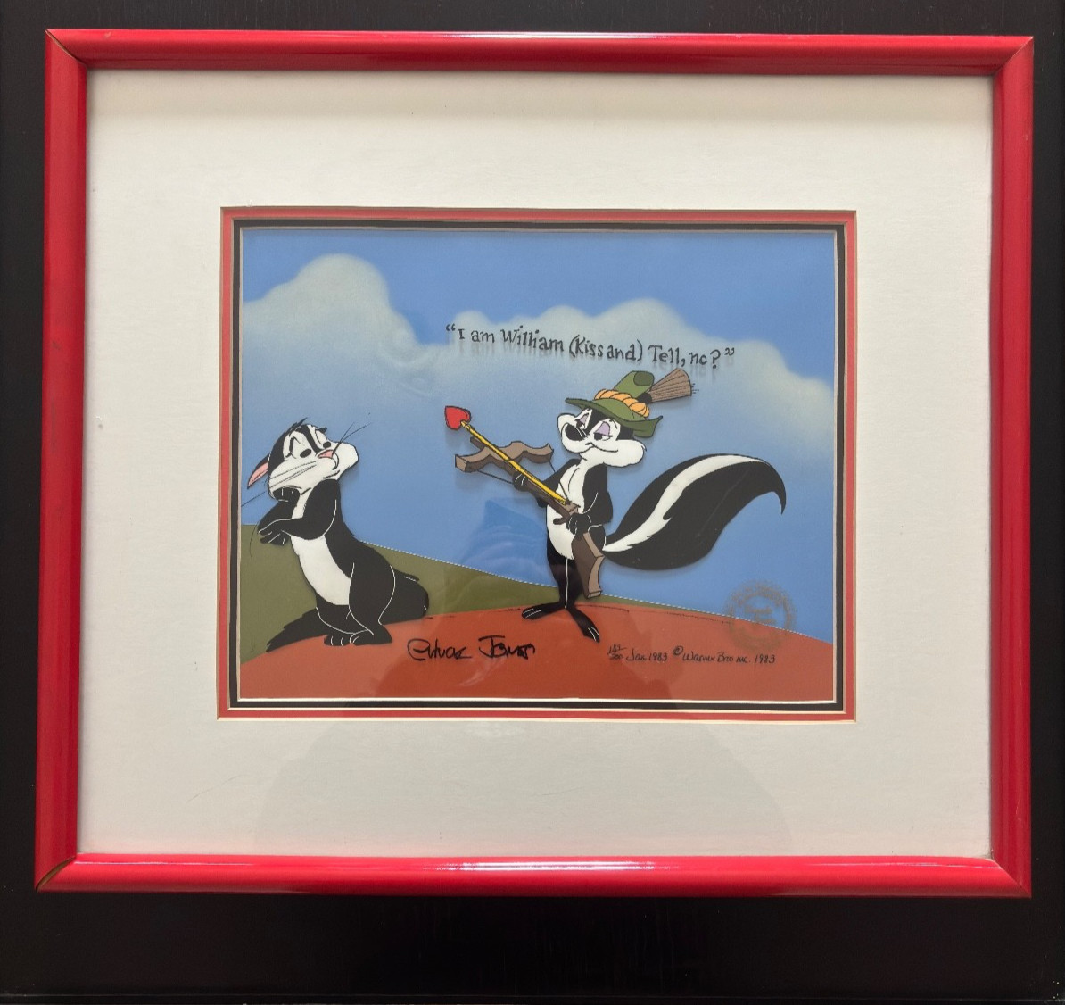 Chuck Jones Signed Pepe Le Pew Cel #189/200 Framed WB Art