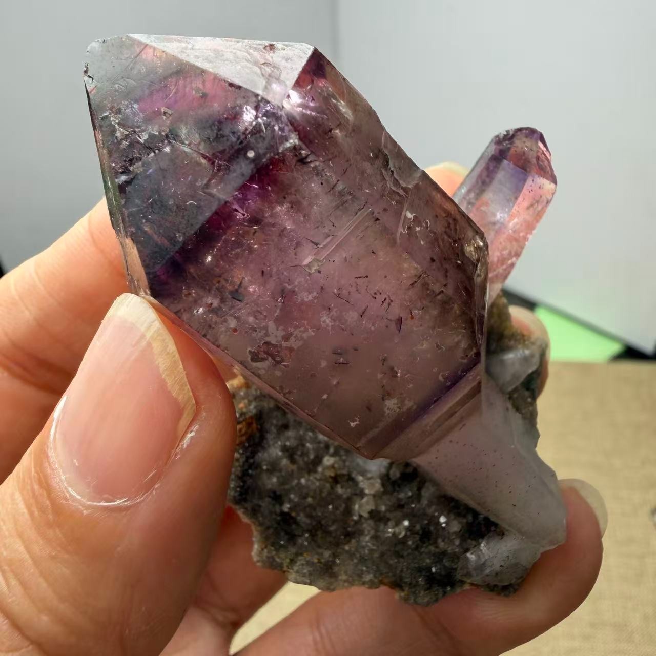 67mm Natural Amethyst Ultra 7 Quartz skeleton crystal Specimens Reiki