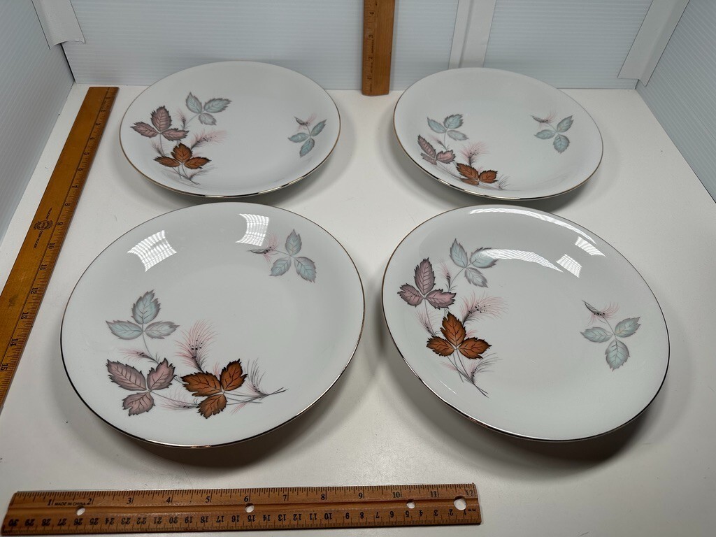 Set 3 Vintage KPM Krister Germany Autumn Leaves Porcelain Rimmed Soup Bowls 8\