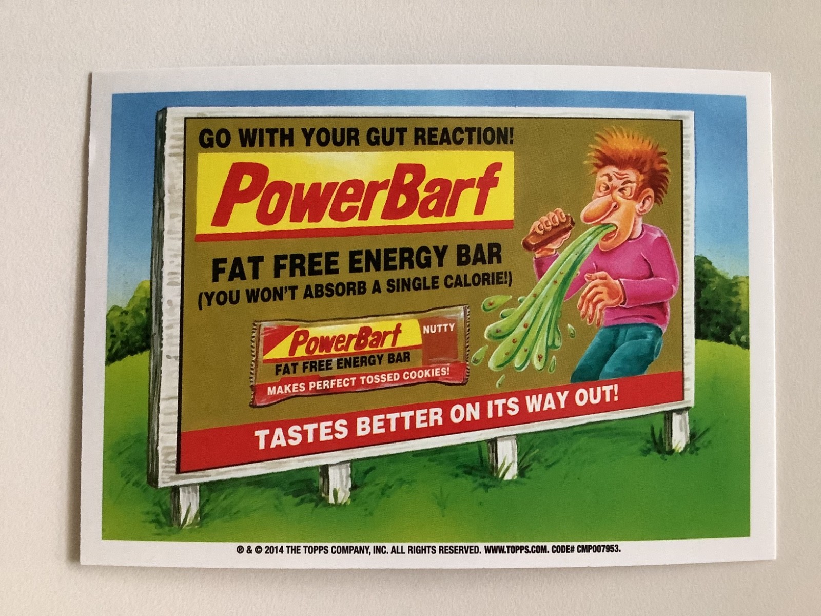 POWER BARF BACK 2014 TOPPS WACKY PACKAGES POWER BAR PARODY 52 HAIRY COMBS NM