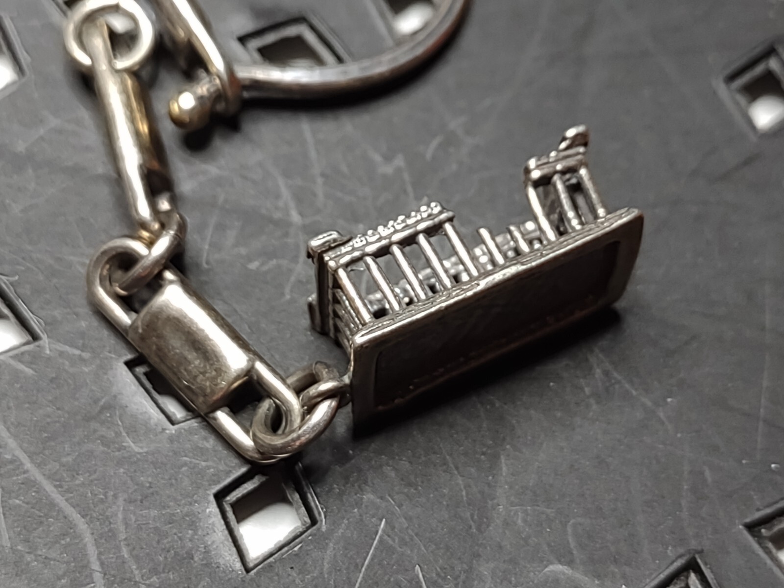 Vintage Sterling Silver Parthenon Keychain