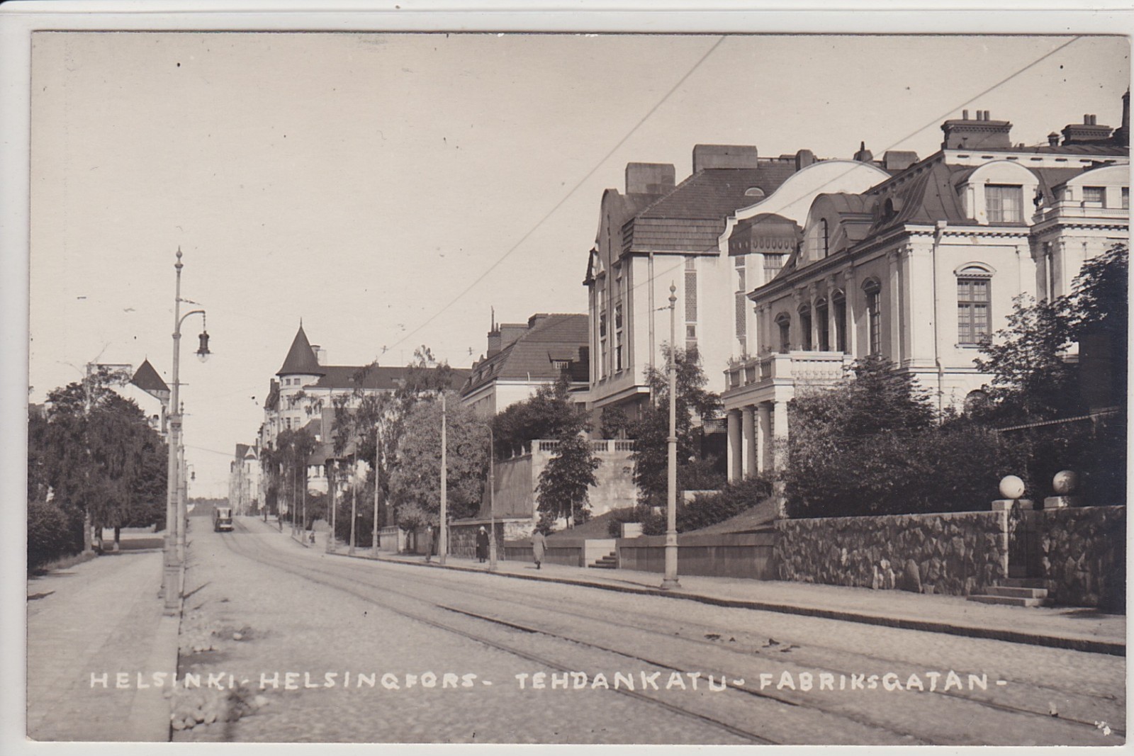Helsinki, Finland, Tehdankatu Street Vintage Real Photo Postcard