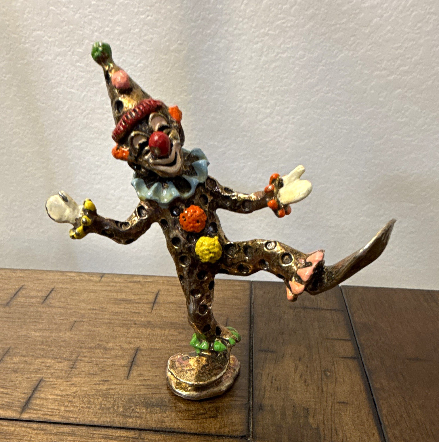 Art Gold Sculpture Ron Lee 1980 24k Gold Plated Circus Clown