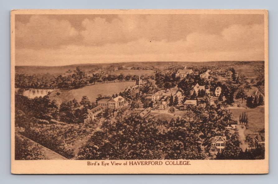 German at Haverford College ~ Antique Pennsylvania Collotype Postcard 1927