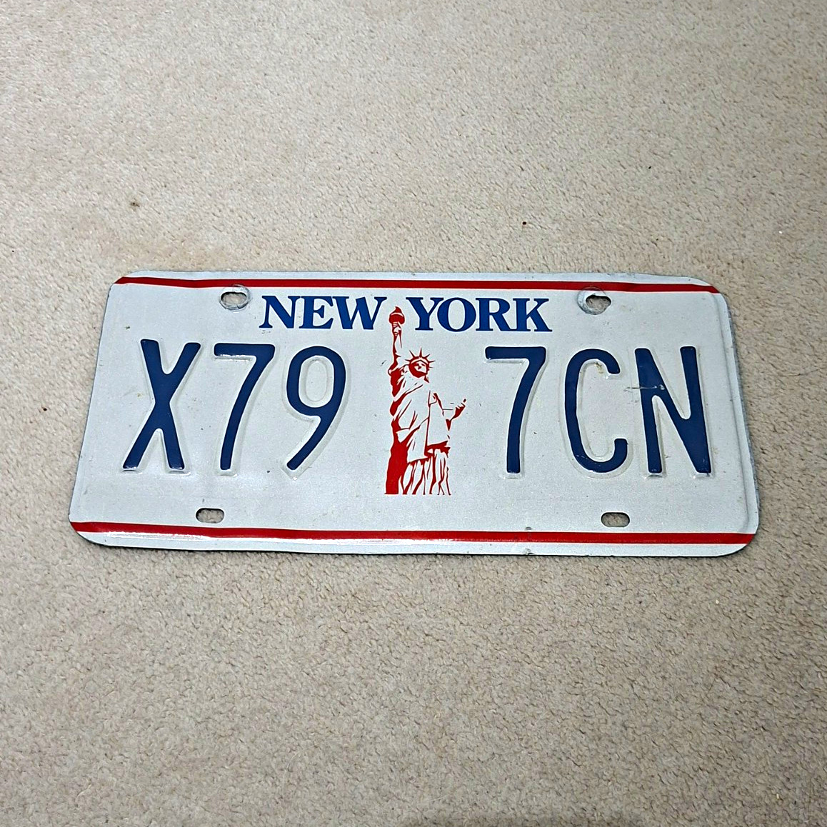 Vintage New York City Car License Plate, Vehicle Registration 1980 1990 Retro US