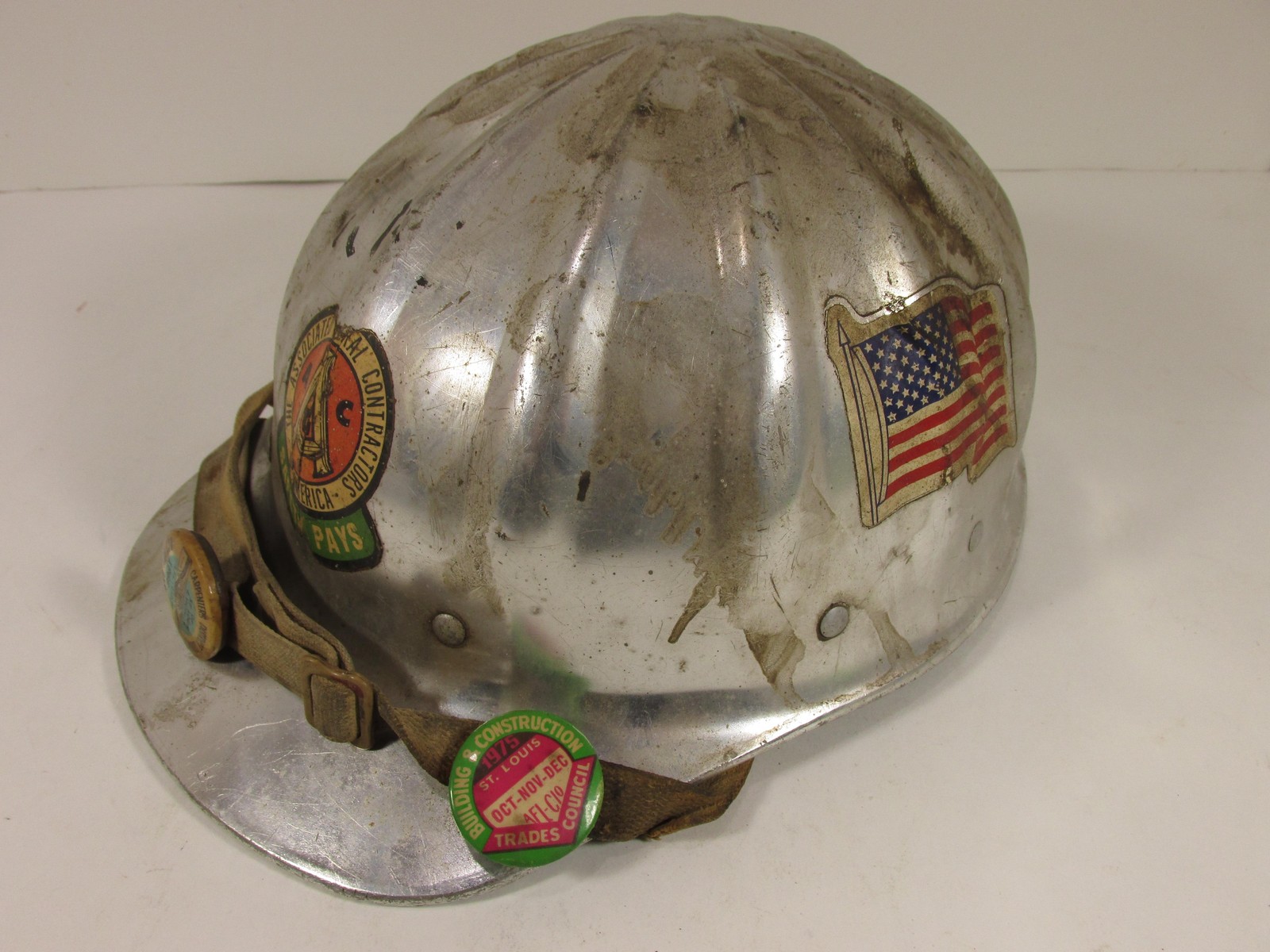 Vintage Fibre-Metal SuperLite Hard Hat Helmet Union AGC St Louis USA Aluminum