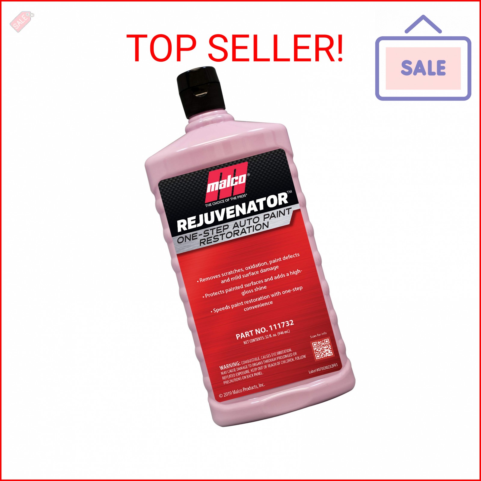 Malco Paint Rejuvenator - One Step Automotive Paint Restoration/Clear Coat Scrat