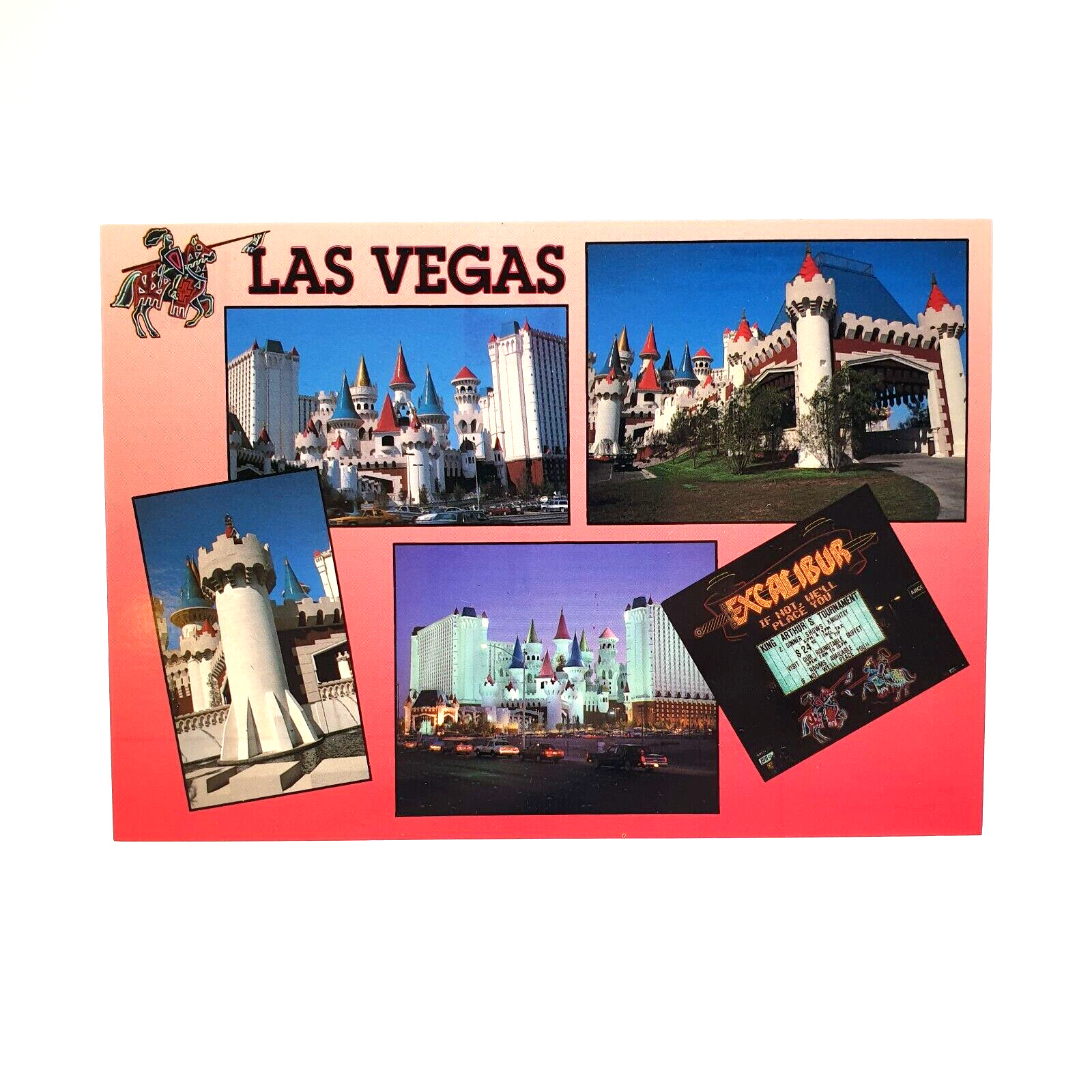 Vintage Postcard Excalibur Marquee Castle Casino Hotel Las Vegas King Arthur 376