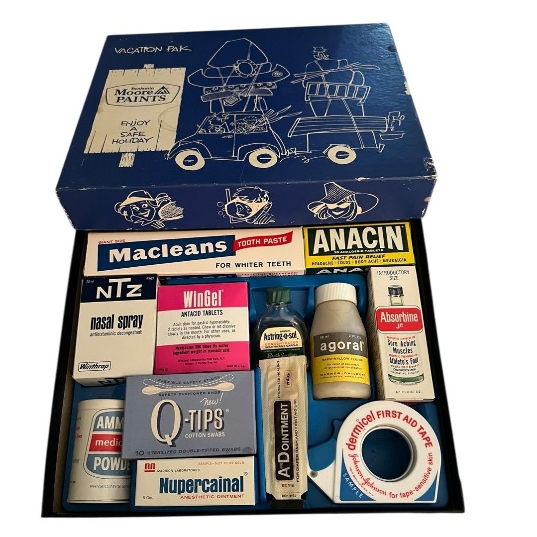Vintage Vacation Pak Mid Century Travel First Aid Collectible Nostalgia Unused