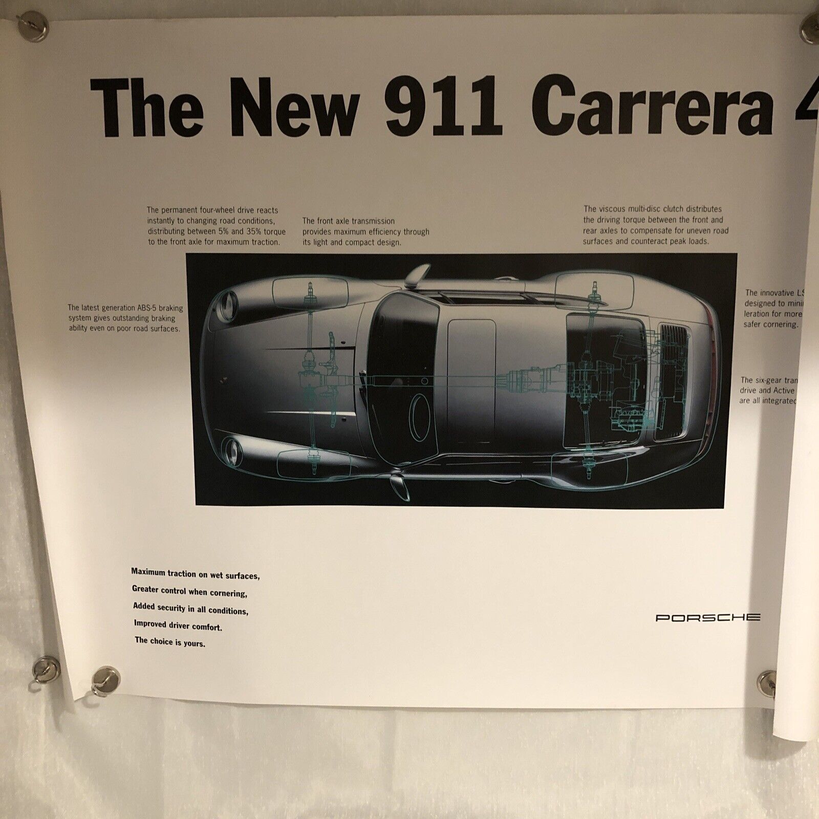 Porsche factory poster the new 911 Carrera four 1994