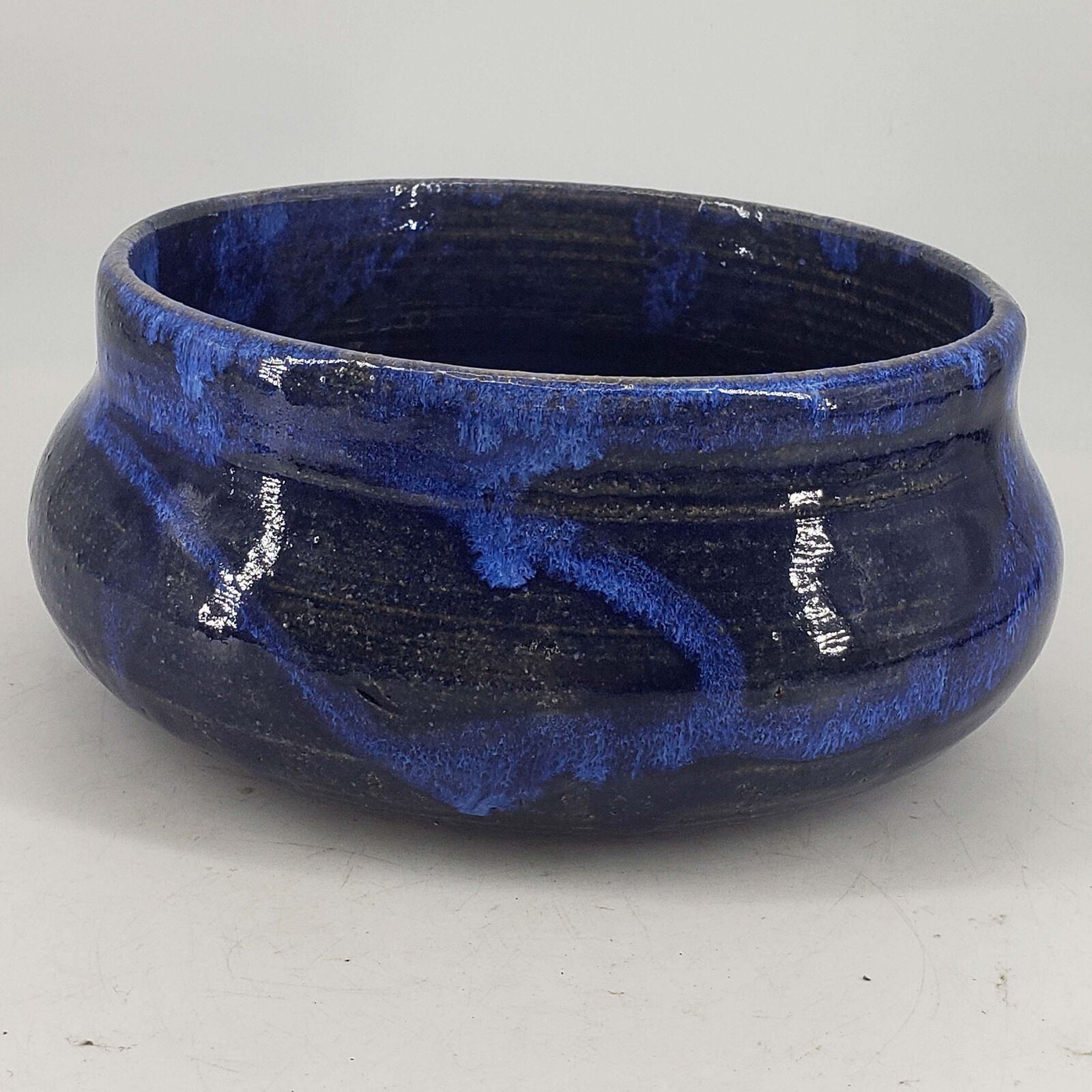 Studio Art Pottery hand made blue glazed signed Clayton bowl