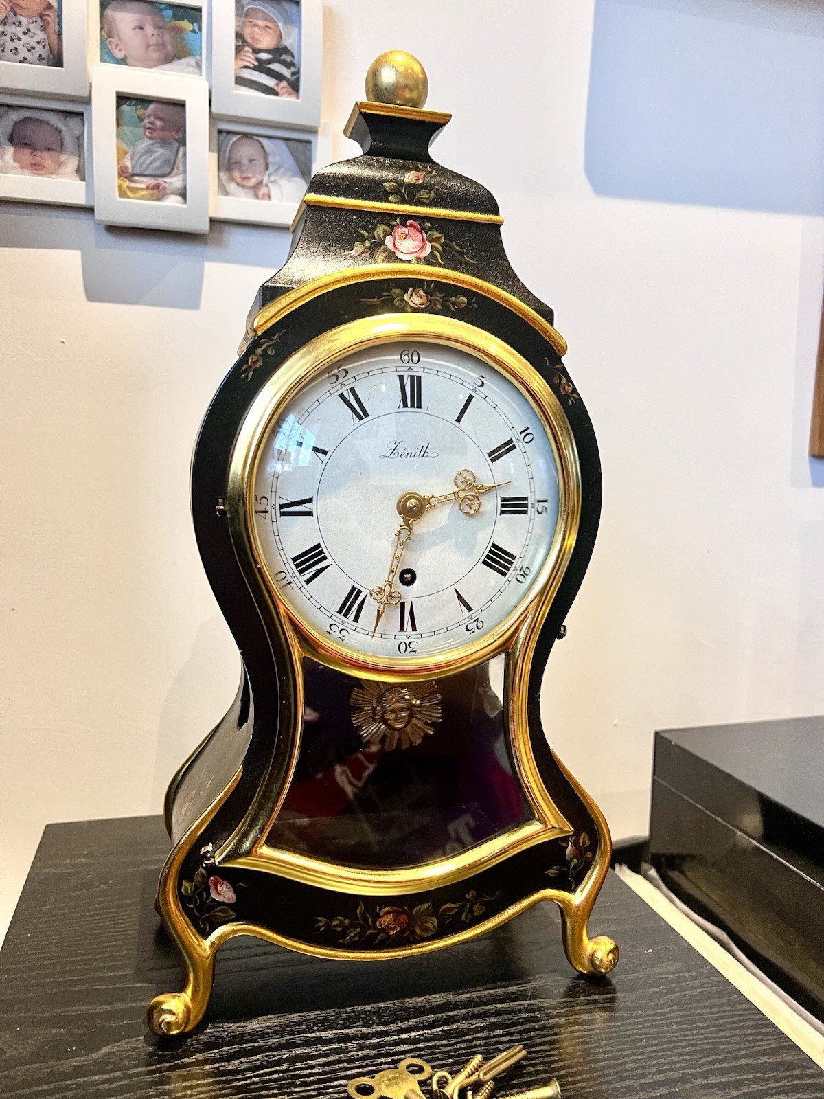 Vintage Original Genuine Swiss Made Zenith of Le Locle Boulle With Bracket Clock