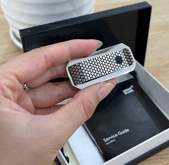 Onyx Silver M.B Honeycomb Money Clip Stainless Steel New Box Luxury 2026