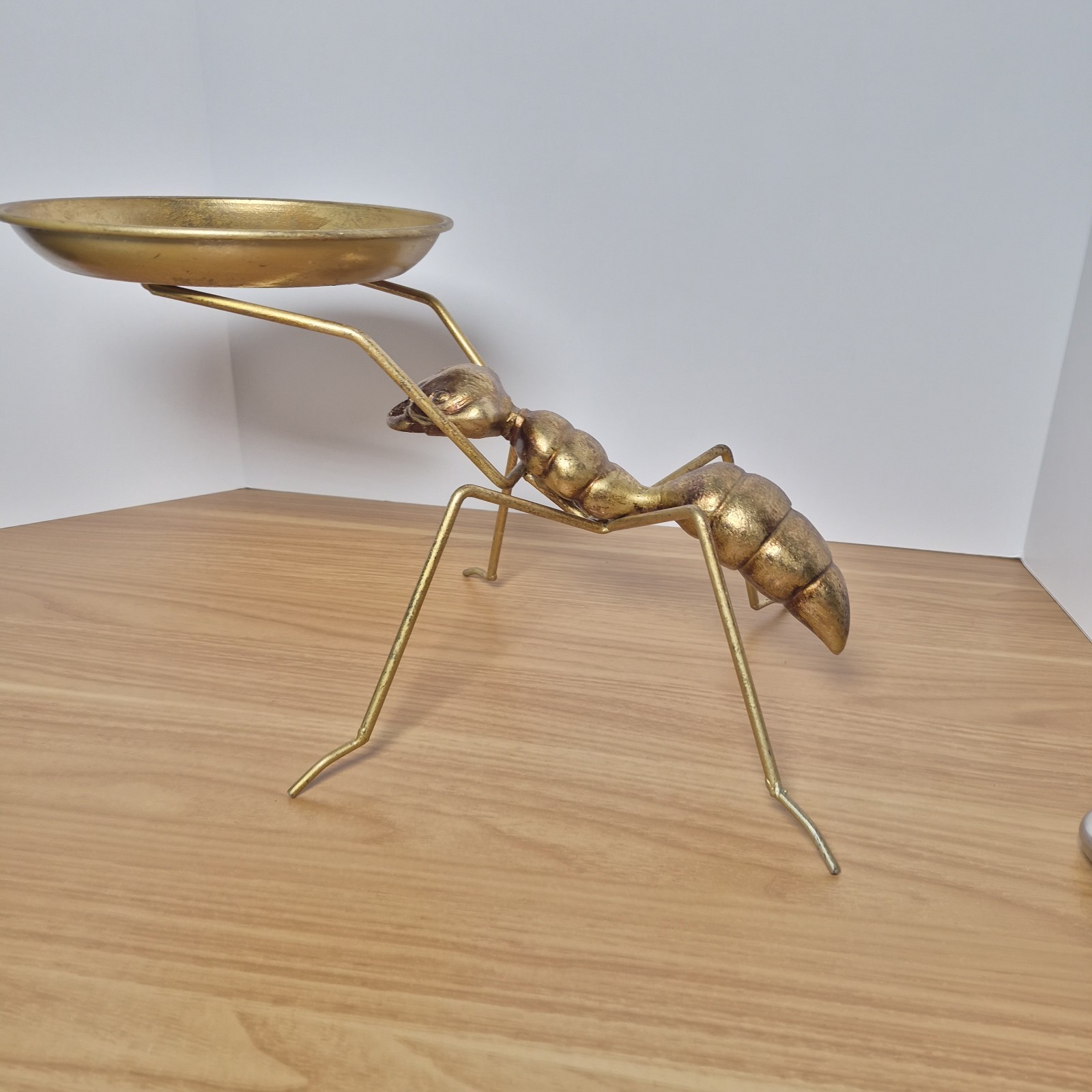 Rare Unique Luxe Large Gold Ant  Catchall Hollywood Regency Entryway Key Tray