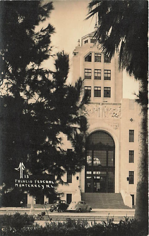 Postcard Mexico: RPPC Palacio Federal, Monterrey, Nuevo Leon