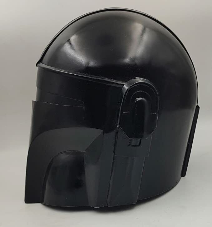 Medieval Star War Black Helmet Mandarin Armor Helmet with Wooden Stand
