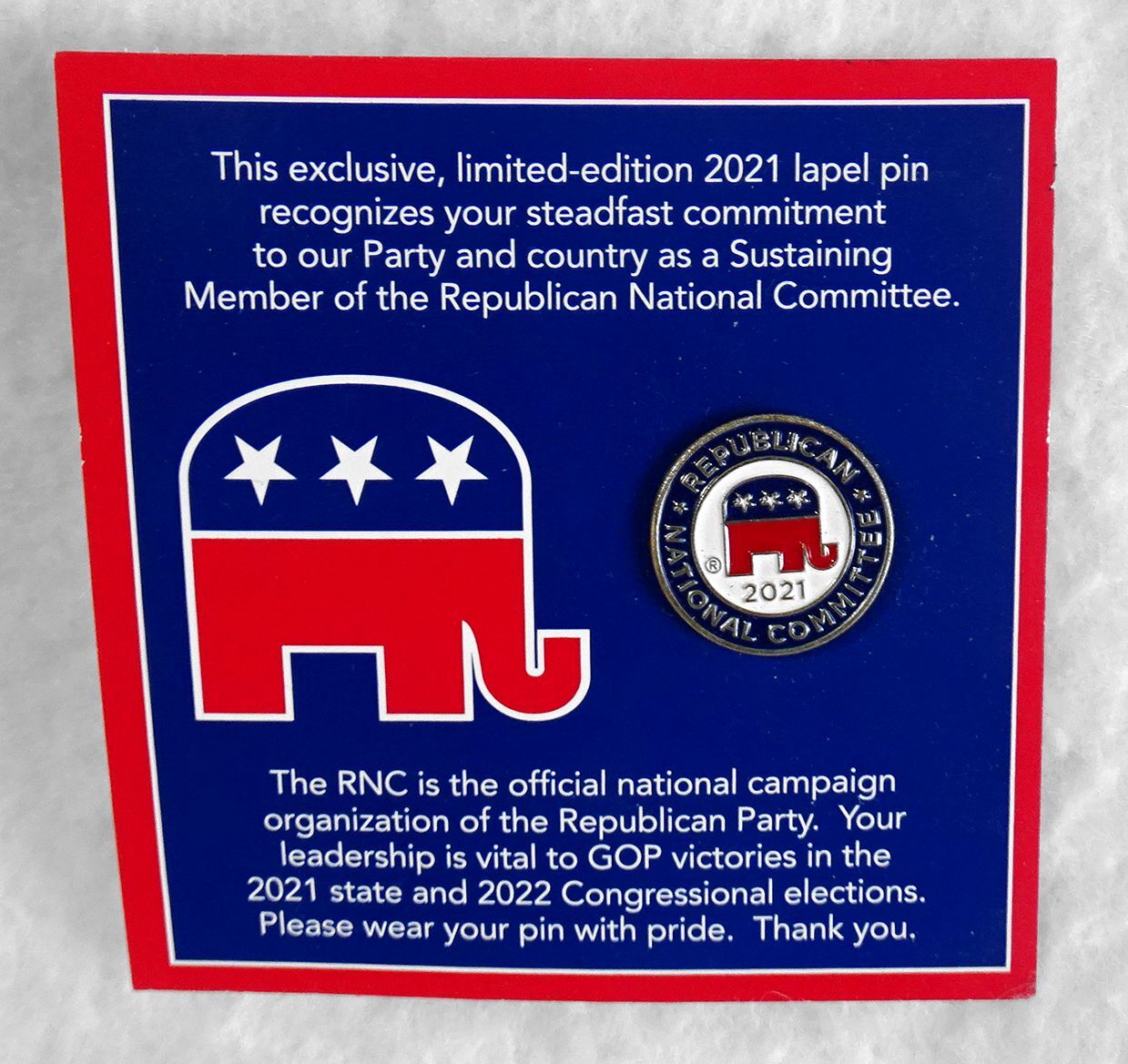 NEW Collector Pin RNC 2001 NATIONAL REPUBLICAN COMMITTEE