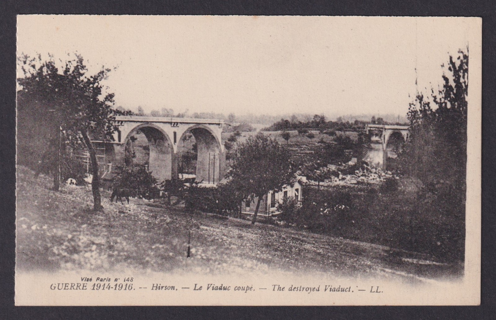 FRANCE, Postcard, Hirson, The destroyed Viaduct, WWI, Unposted