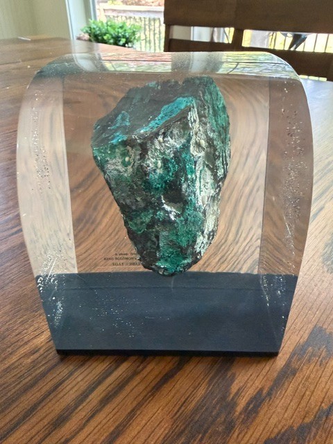 King Solomon's Mines Eilat Jerusalem Israel Real Stone in Acrylic Paperweight