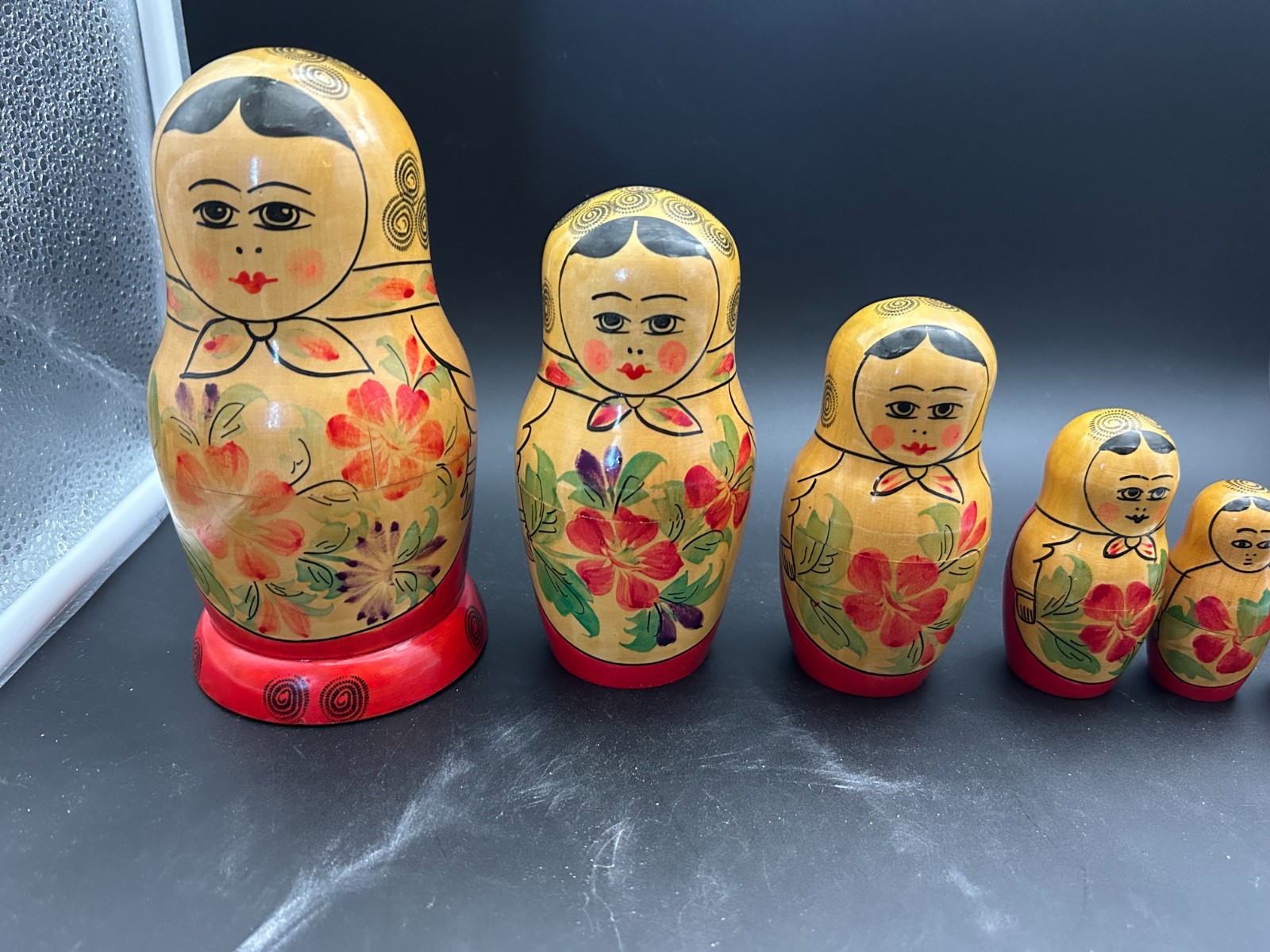 Vtg 1978 Soviet Semyonov Nesting Doll 7pc Made in USSR Beriozka Tag Matryoshka