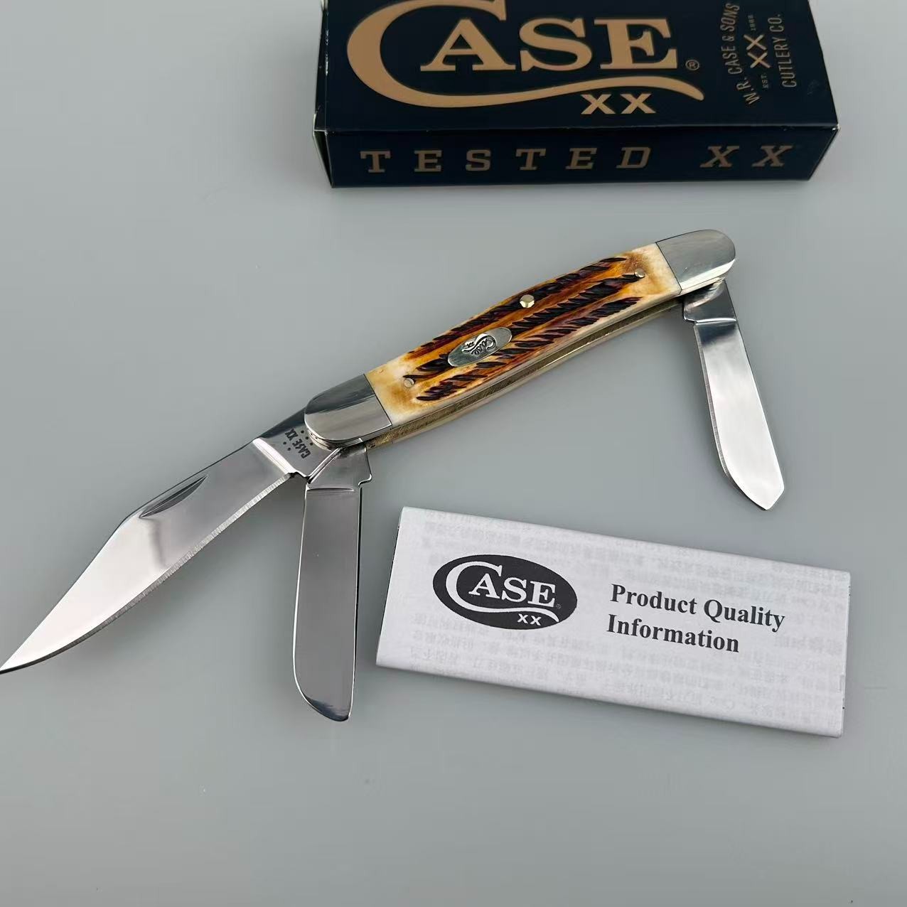 Case xx Stockman 65336 6.5 BoneStag Handle Stainless Steel Folding Pocket Knife