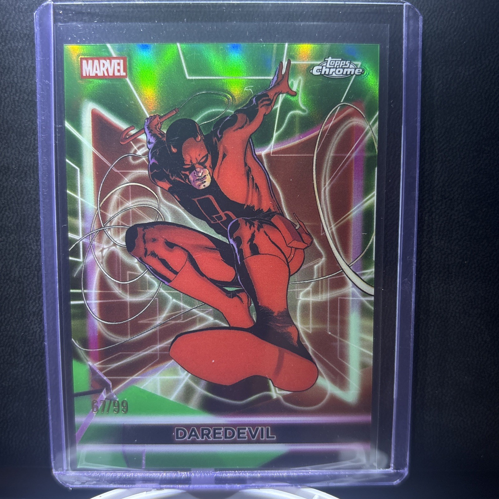2026 Topps Neon Marvel Daredevil #19 Green Refractor /99 2026 Topps Neon Marvel Daredevil #19 Green Refractor /99