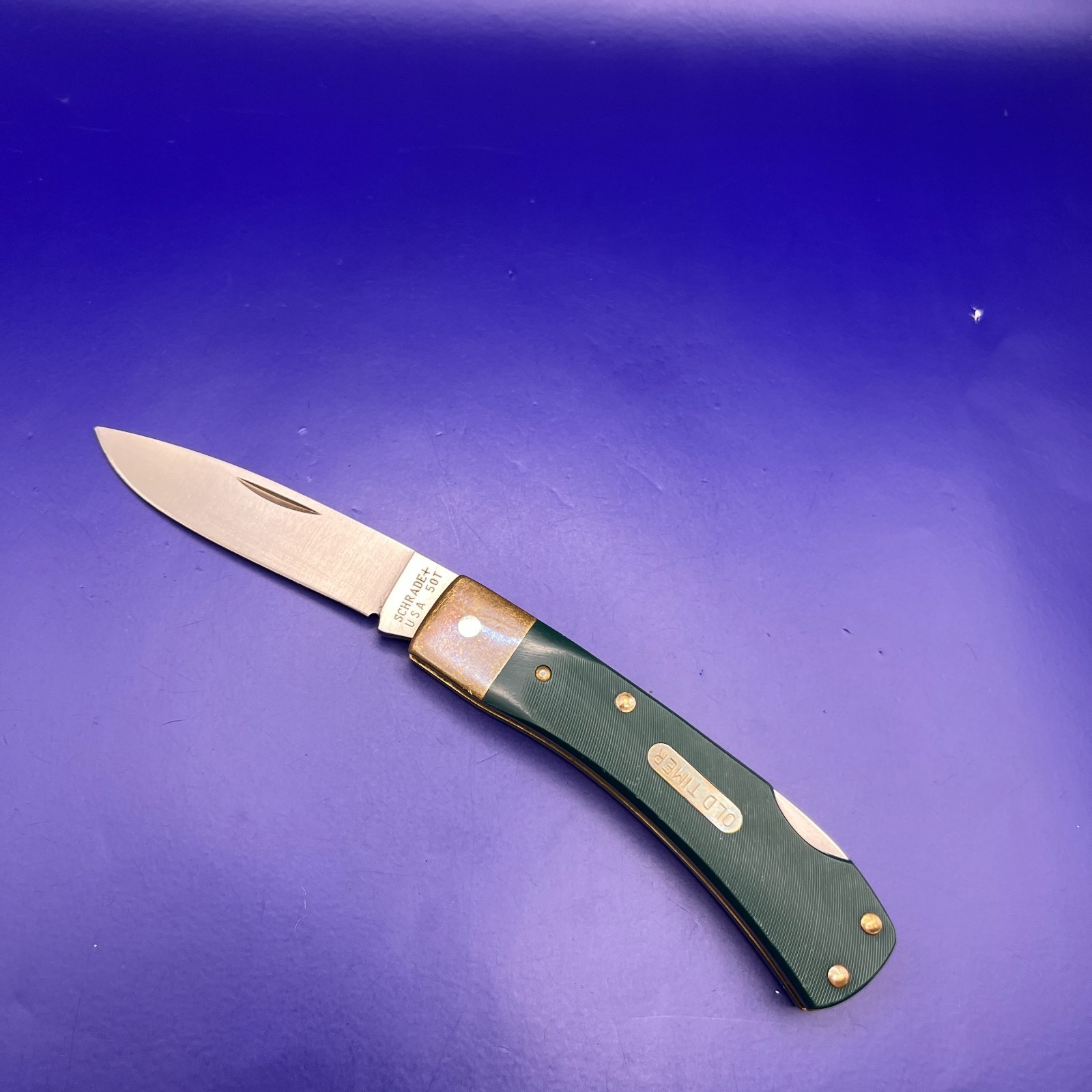 Schrade USA 5OT Old Timer Green Folding Knife