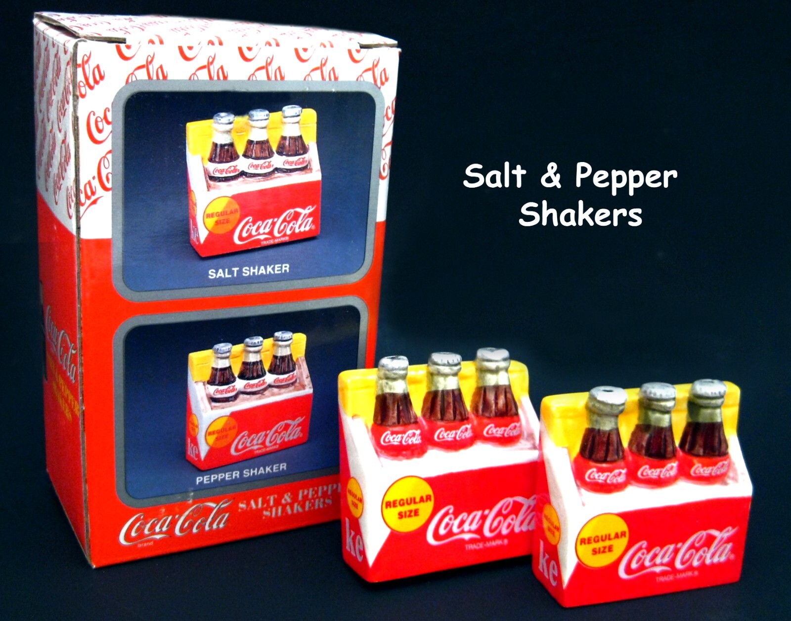 Vintage 1997 Coca-Cola Bottles Salt & Pepper Shakers NIB *** Last One