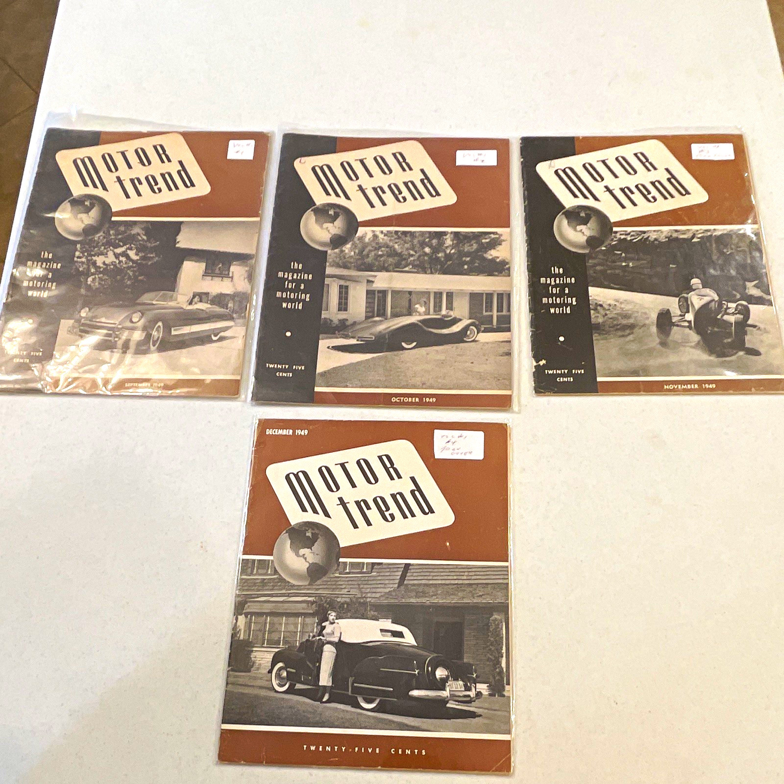 Motor Trend Magazine Lot of 4 September October November December 1949 Issues