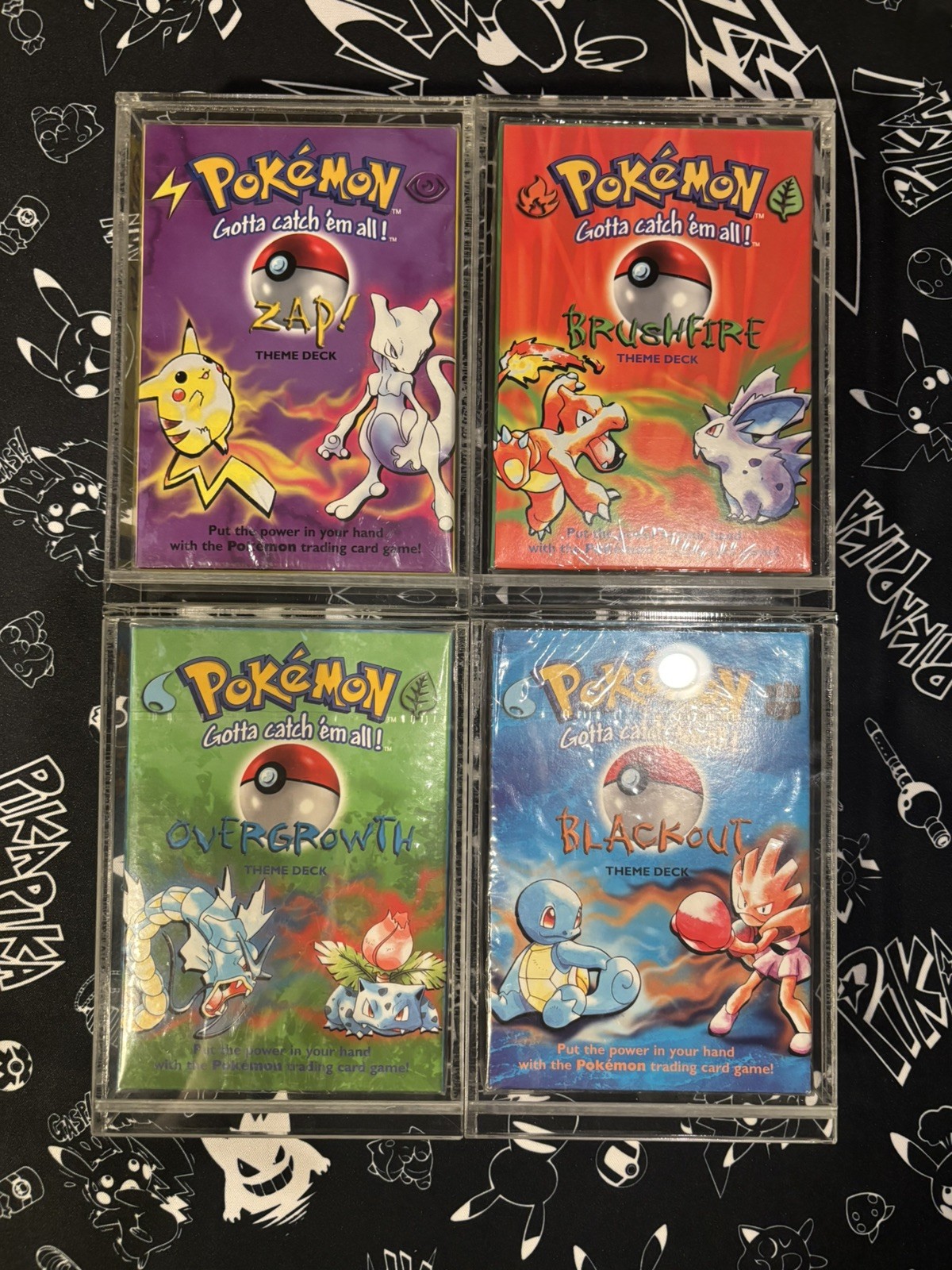 Pokemon Base Set Theme Decks, ZAP, BLACKOUT, OVERGROWTH, BRUSHFIRE, 1999, WOTC