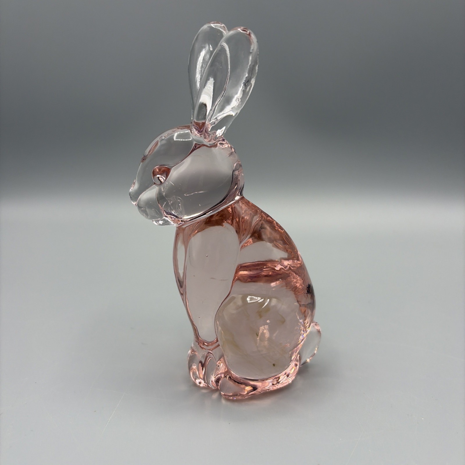 Vintage Art Glass Pink Rose 5.25\