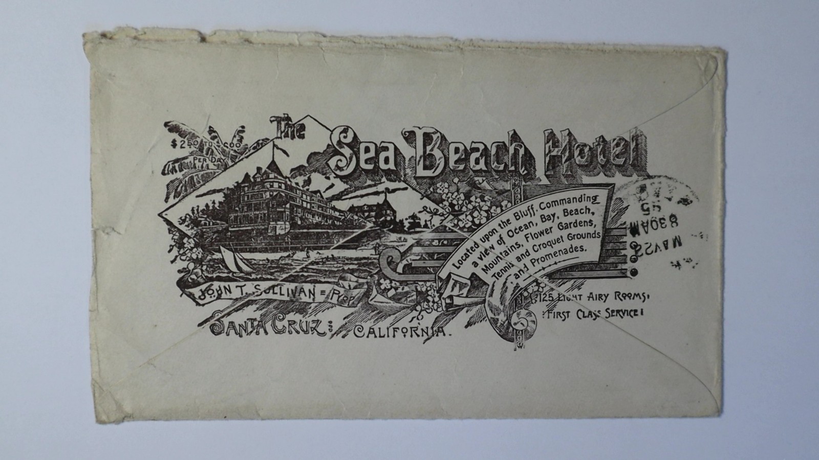 1895 Sea Beach Hotel John Sullivan Illustrated Advertising 2c Columbian Ad Cover