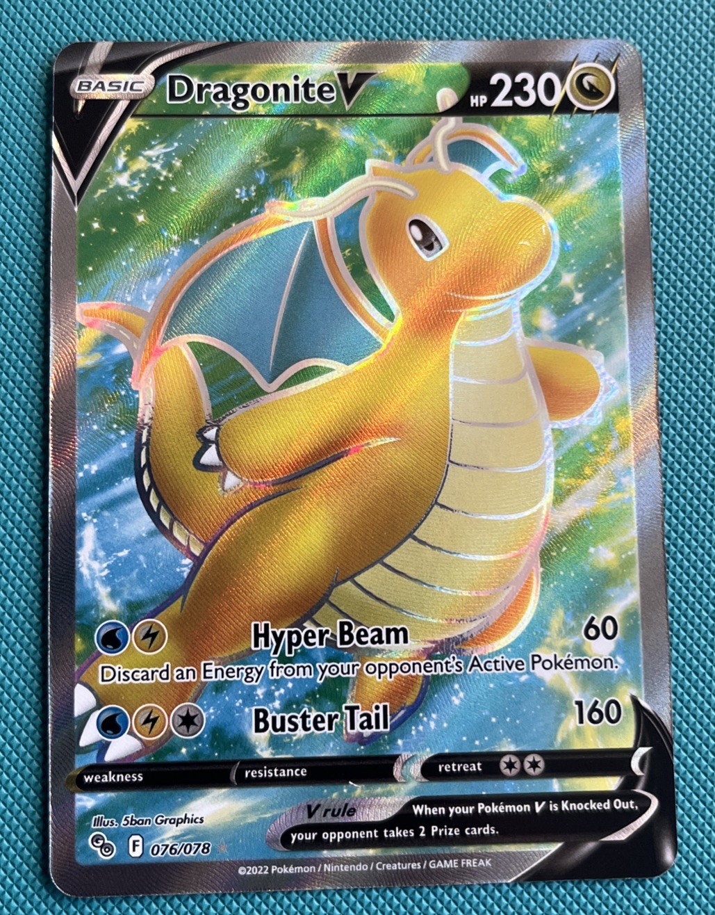 Pokémon TCG Dragonite V 076/078 - Full Art Ultra Rare Pokémon GO - NM
