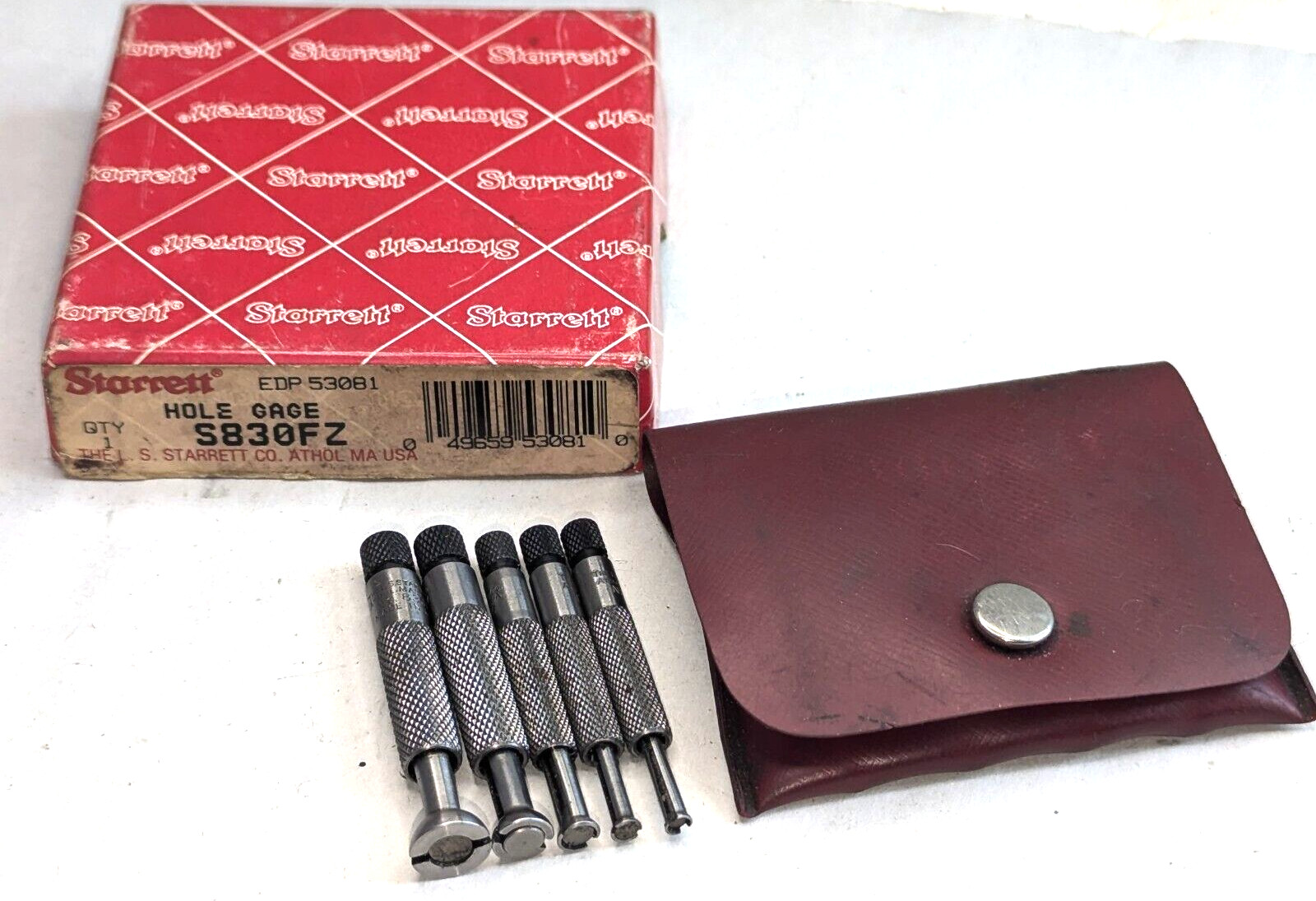 Vintage L. S. Starrett No. S 830FZ Small Hole Gages Set USA