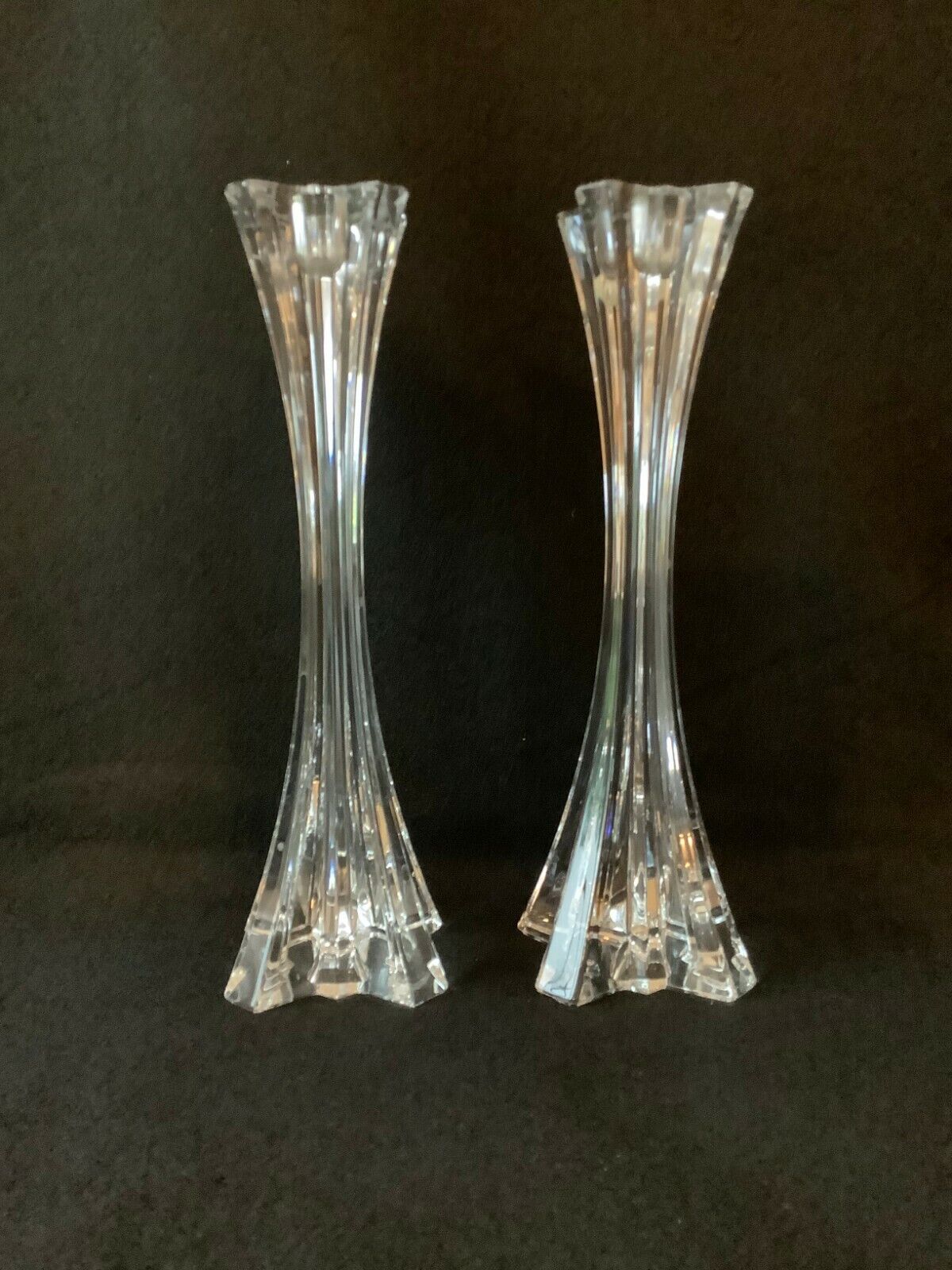Princess House Crystal 9 inch Tall Candle Sticks Elegant Vintage Candle Holders