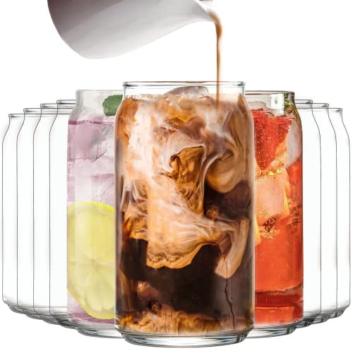 Le'raze GL 963 Set of 10 Can Shaped Drinking Glasses - 16oz (New)