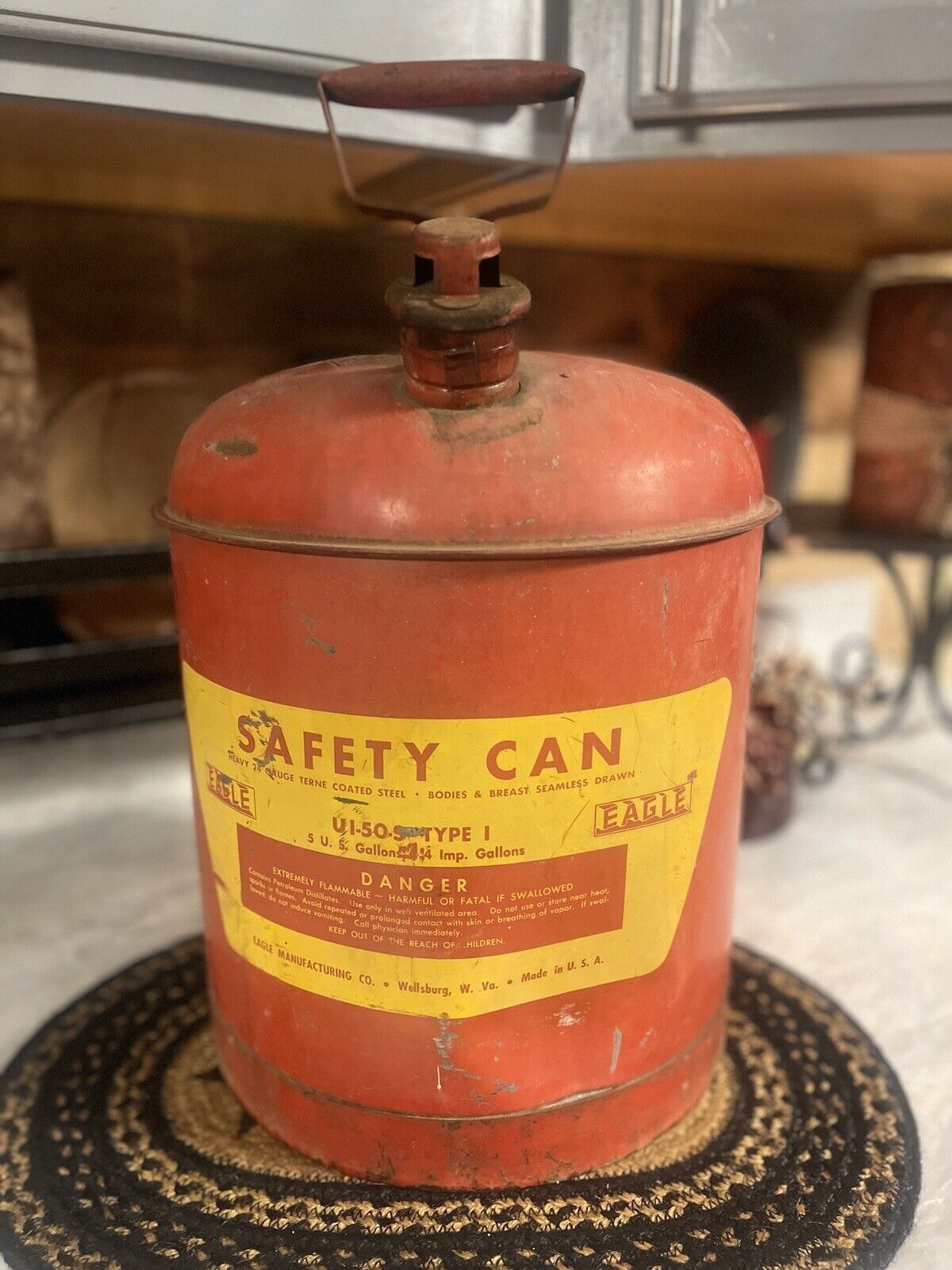 Vintage Red Safety Gas Can