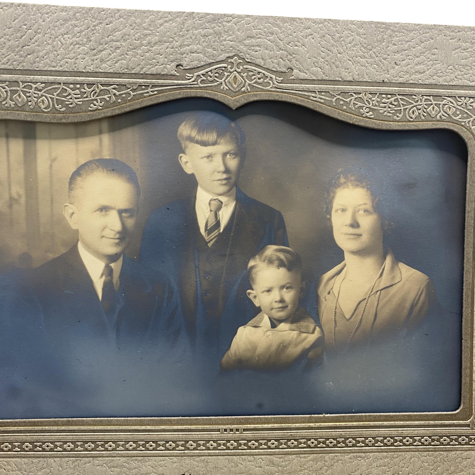 Vintage O L Porley Detroit Family Portrait Photo 4x6 Sepia Gelatin Original