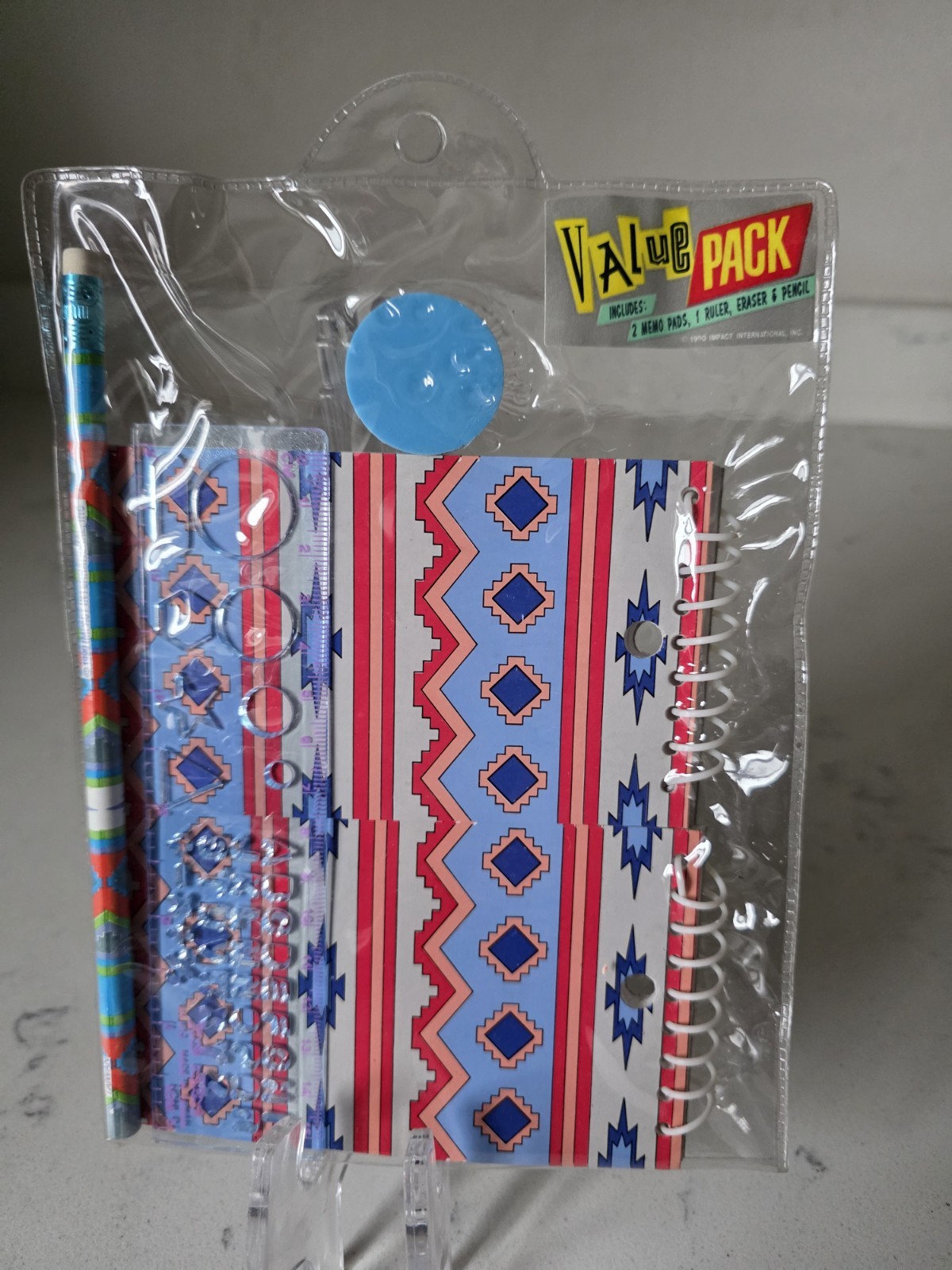 Vintage NOS 1990 Impact International Tribal Retro Notebooks Pencil Eraser Set Vintage NOS 1990 Impact International Tribal Retro Notebooks Pencil Eraser Set