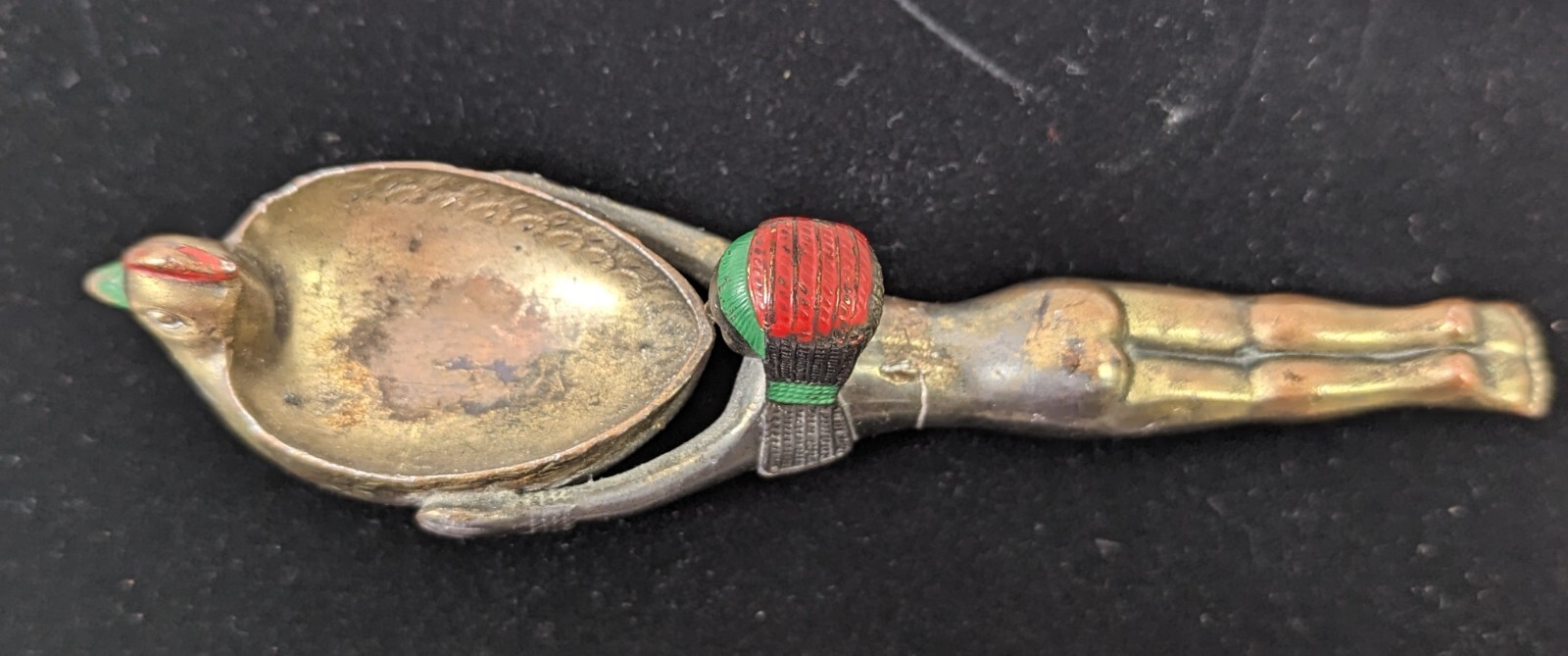 Antique Egyptian Incense Burner 1926 Hand Painted Bronze Metal Works Queen