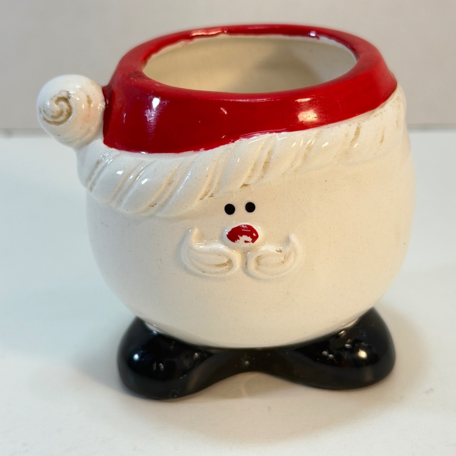 Holt Howard Santa Claus Toothpick Planter Vintage Japan White Red Ceramic Kitsch