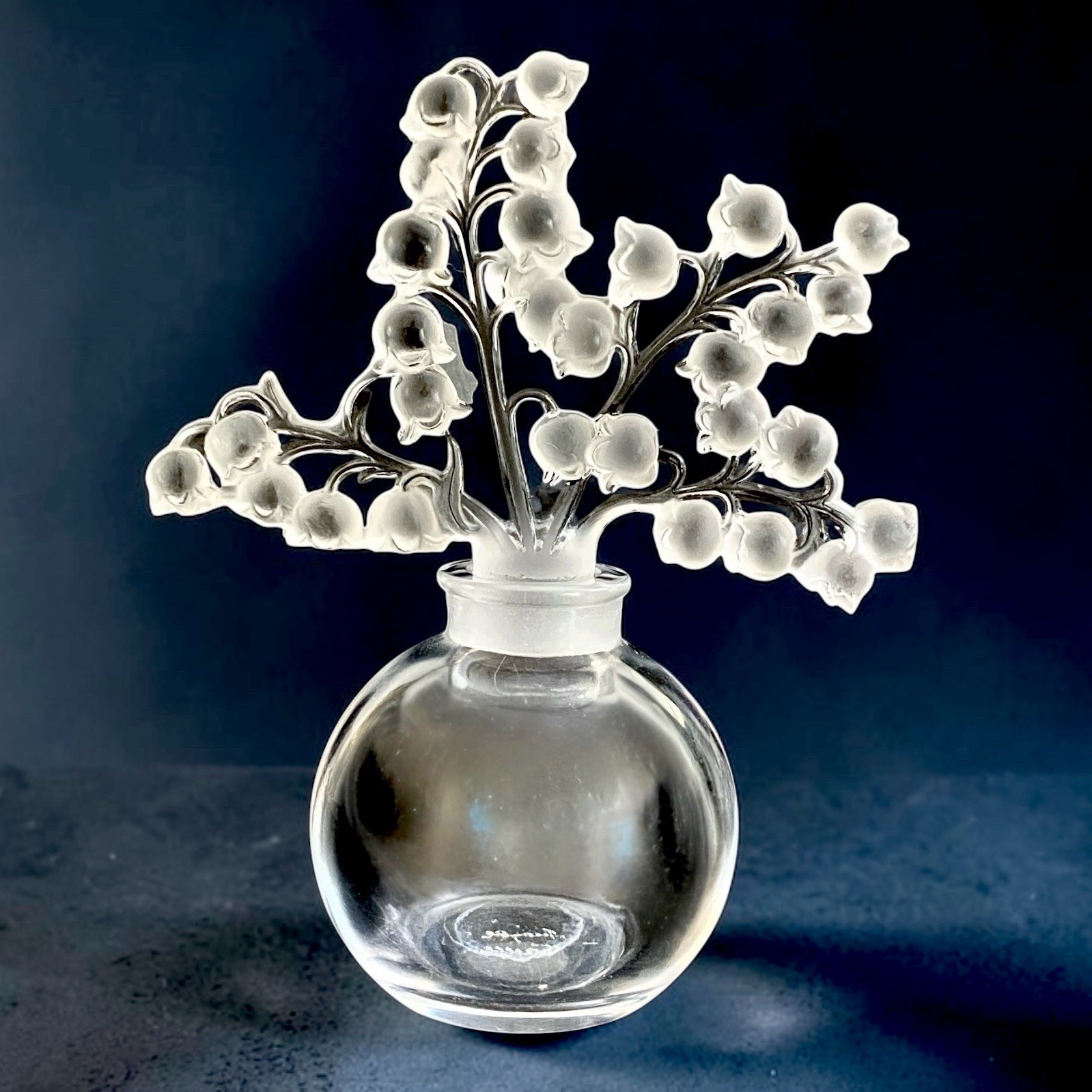 Lalique Clairefontaine Lily of the Valley Crystal Perfume Bottle France Signed