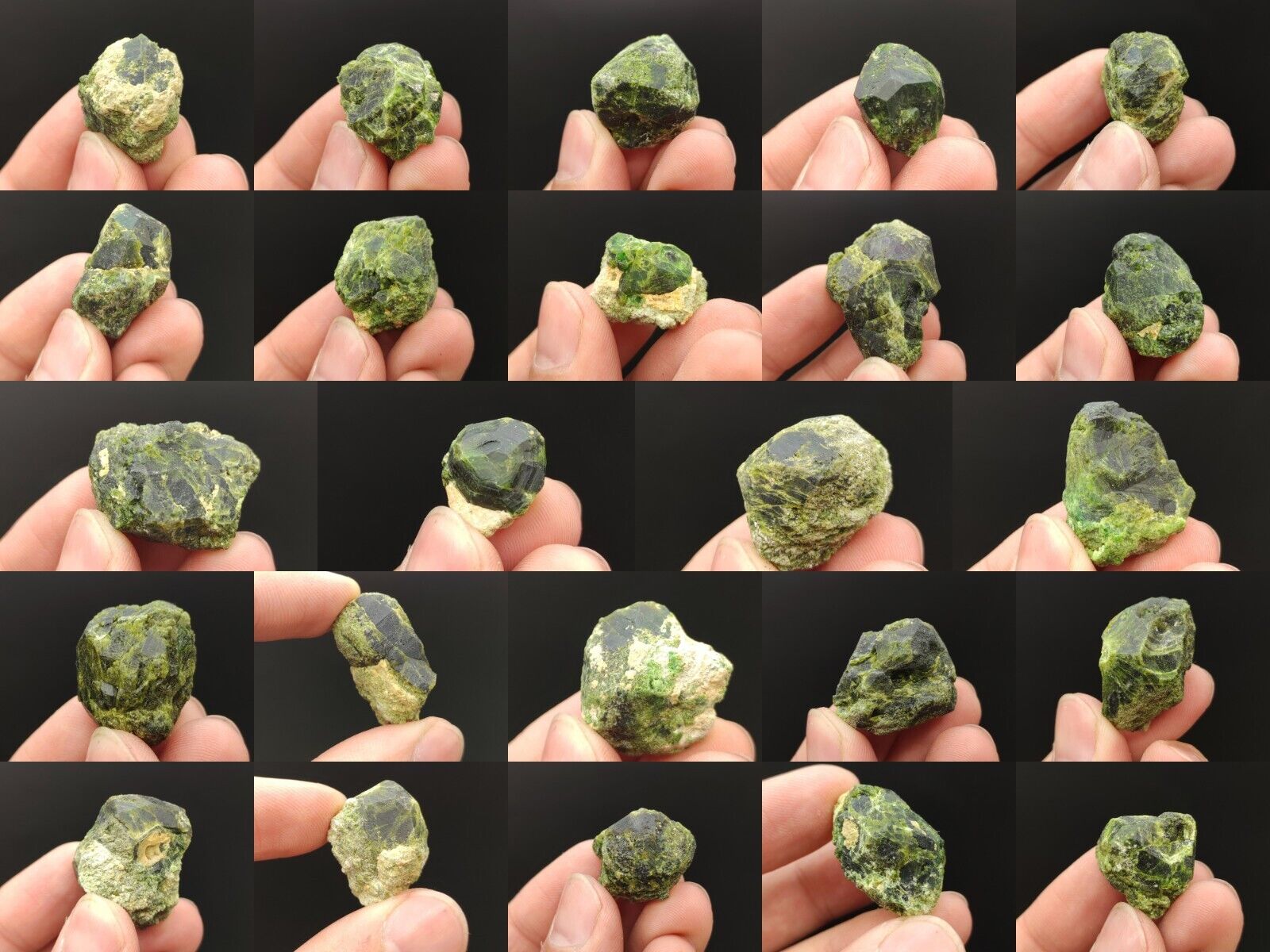 57 Pieces Lot Of Natural Green Small Sizes Demantoid Garnet Crystals, 574 Grams