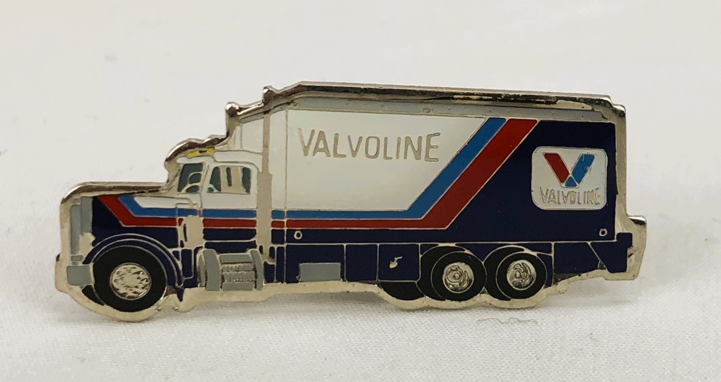 Vintage Valvoline Racing Semi Truck Hauler Lapel Pin NOS Enamel Gas Oil 80s 90s