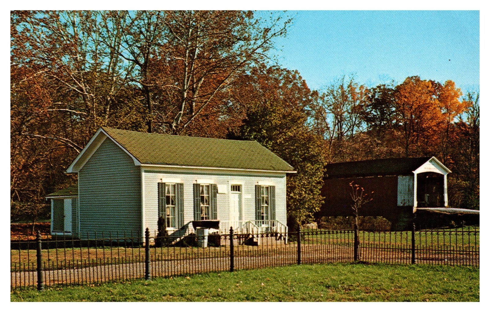 postcard Parke County Indiana former home of Gov. Joseph Wright 7164
