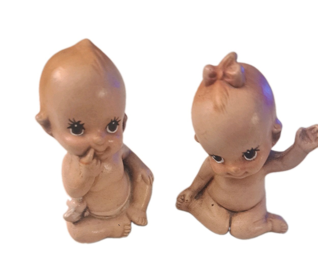 Vintage Pair Of Bisque China Kewpie Babies Cute Figurines 3 Vintage Pair Of Bisque China Kewpie Babies Cute Figurines 3