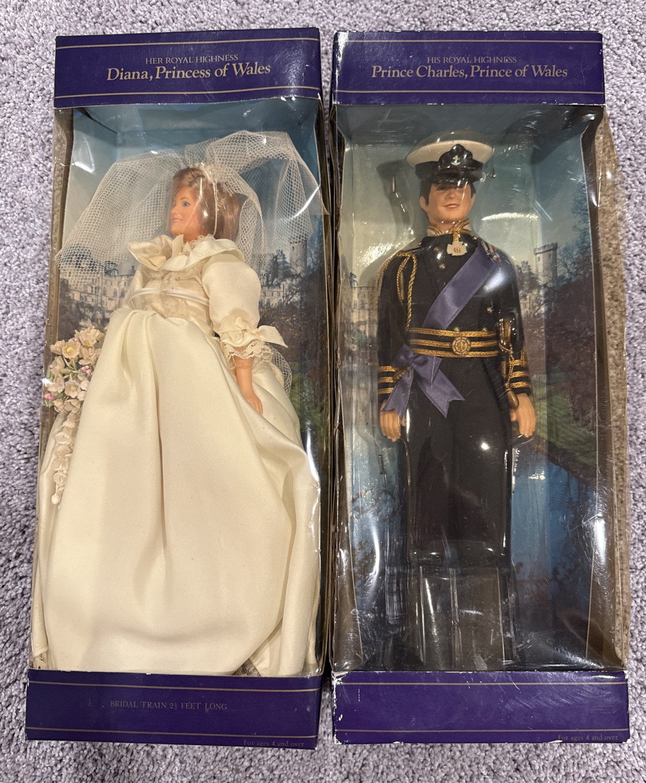 1982 Princess Diana and Prince Charles Of Wales Wedding Dolls Goldberger In Box 