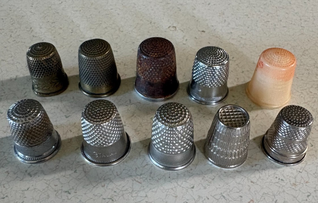 10 Interesting Antique & Vintage Thimbles Mixed Metal/Eras Nice Variety (B)